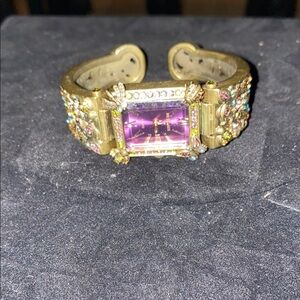 Vintage Heidi Daus Elegant Gold and Purple Women's Watch